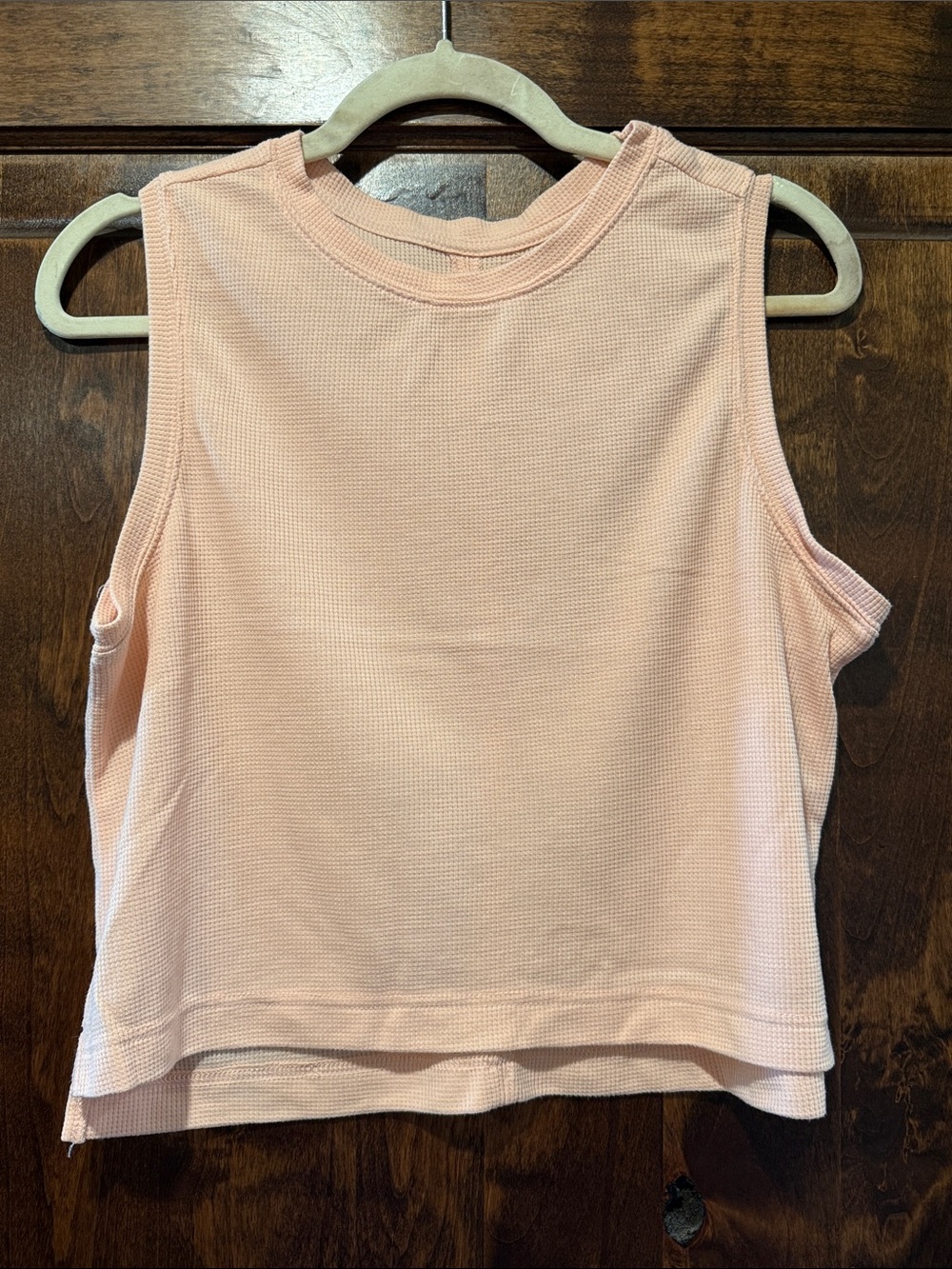 all in motion Peach Waffle Knit Cropped Tank